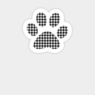 Houndstooth Dog Paw Black White Sticker